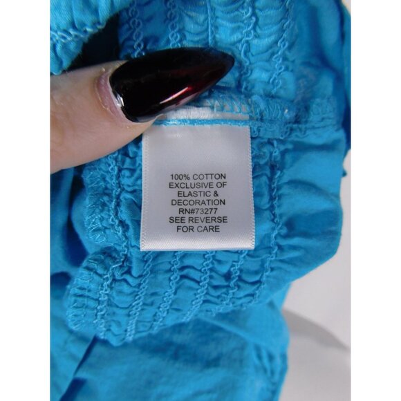 Apt 9 Turquoise Beaded Boho Tank M - Ruffle Hem Embellished - Excellent - Picture 10 of 11